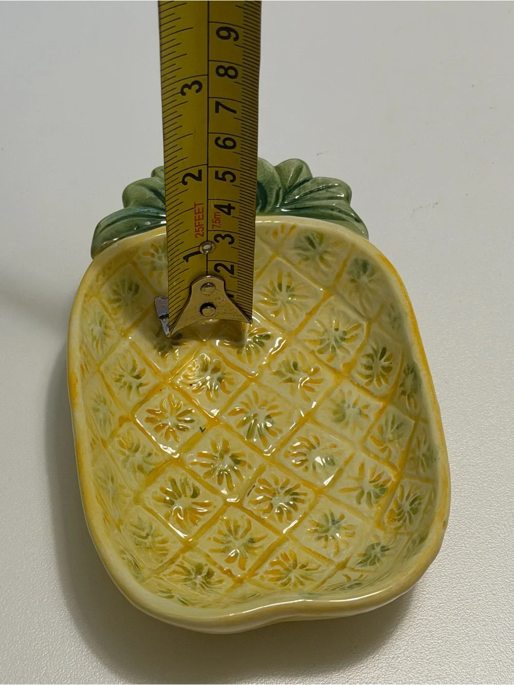 Vtg Mid-Century Ceramic Pineapple Wall Pocket & Spoon Rest Retro Tropical Decor